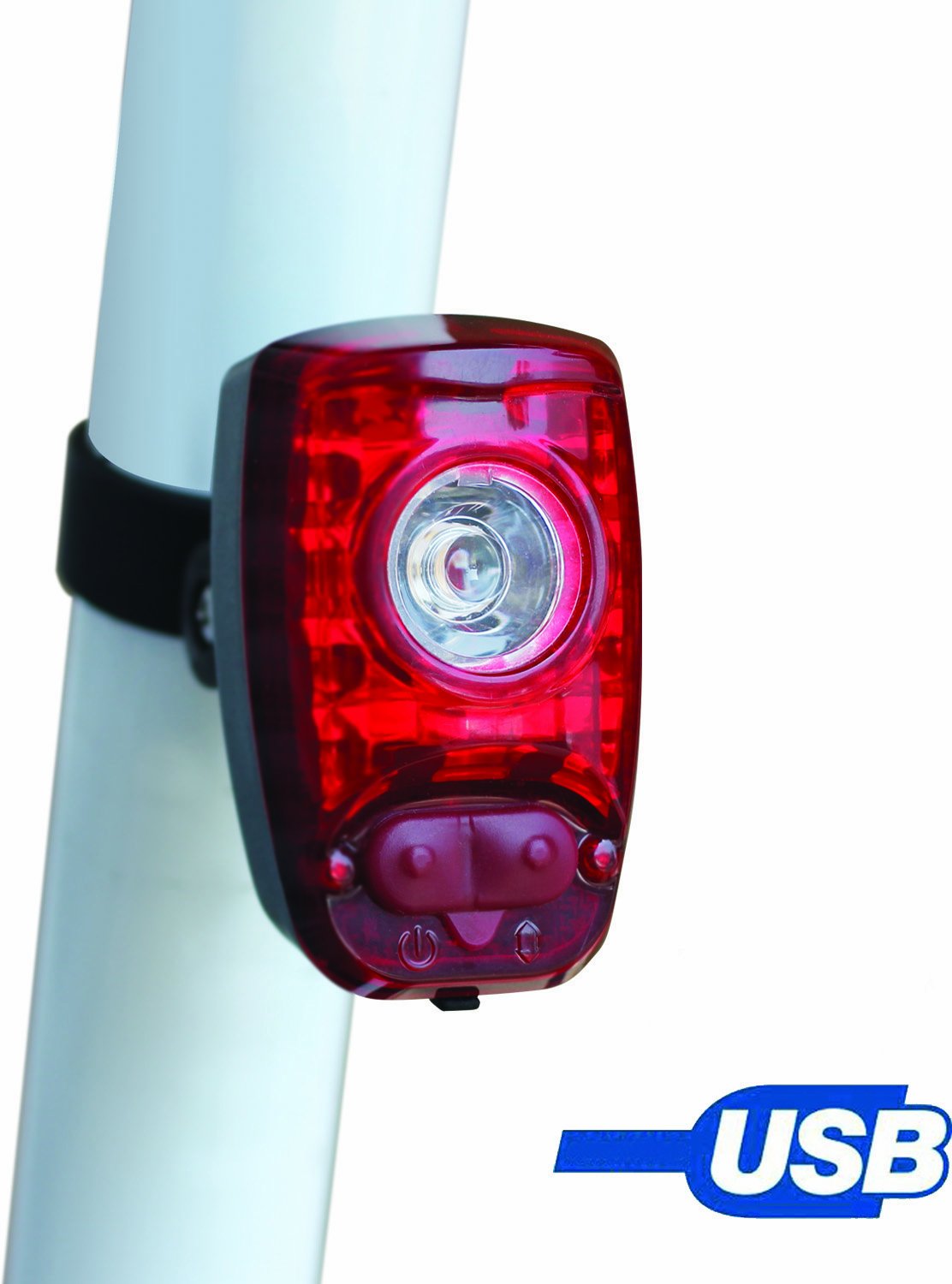 Cygolite Hotshot USB rechargeable taillight mounted on a bike seatpost